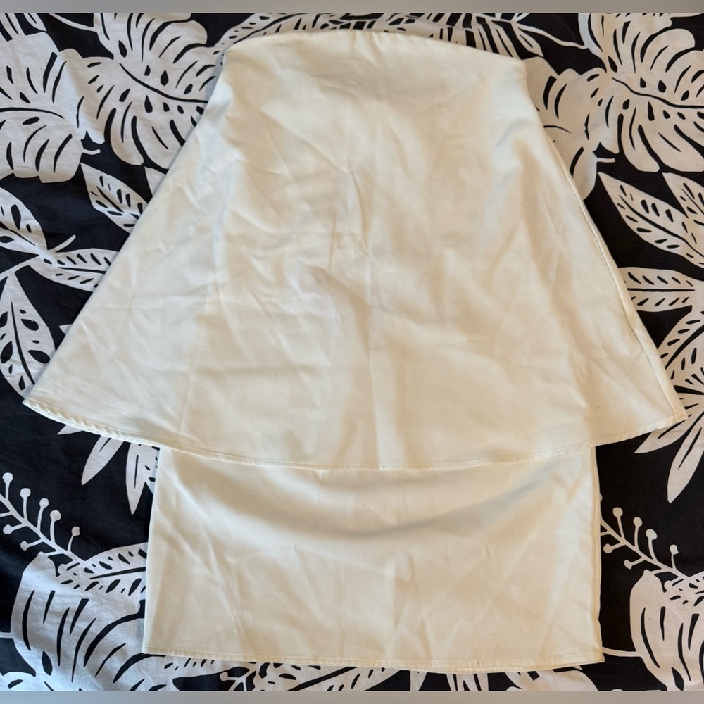 TOBI white strapless body con dress